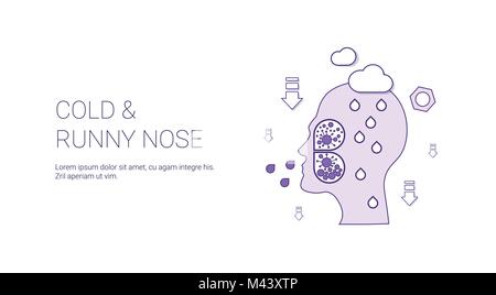 Cold And Runny Nose Web Banner With Copy Space Health Care Concept Stock Vector