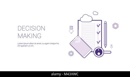 Decision Making Web Banner With Copy Space Business Management Concept Stock Vector