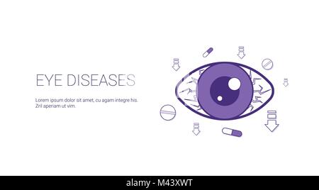 Eye Diseases Web Banner With Copy Space Health Care Concept Stock Vector