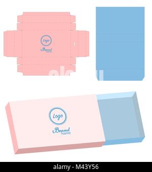 Download slide box die cut mock up template vector Stock Vector ...