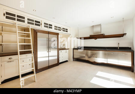 Interior of a new empty house, classic kitchen Stock Photo