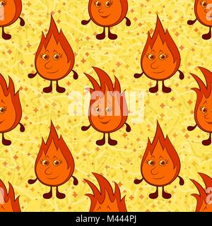 Funny Flames Seamless Stock Vector
