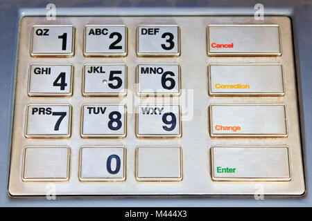 ATM keyboard close up Stock Photo