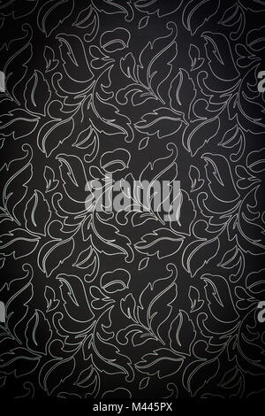 Vintage dark damask seamless floral pattern background Stock Photo