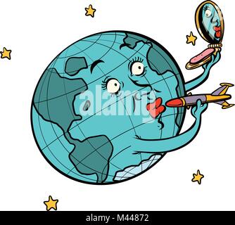 Space and Earth concept isolate on white background Stock Vector