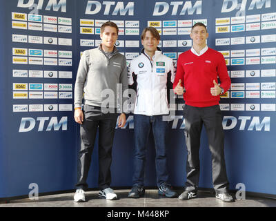 DTM-Rennfahrer Daniel Juncadella(Mercedes),Augusto Farfus(BMW),Eduardo Mortara(Audi) in Braunschweig Stock Photo