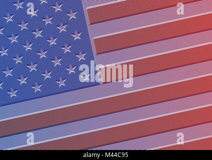 USA United States flagm graphic illustration and elaboration, vectorized Stock Vector