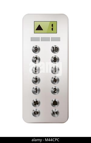 The Elevator panel with display Stock Vector