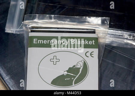 emergency foil blankets for first aid and sports use Stock Photo
