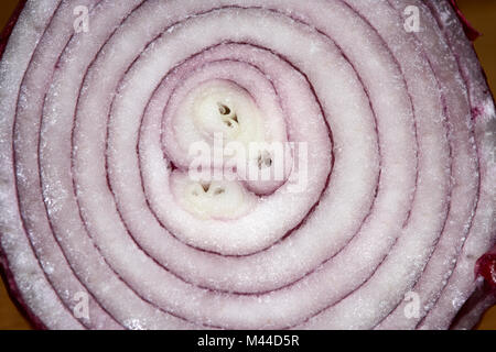 cross section of a red onion Stock Photo