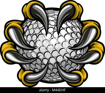 Monster or animal claw holding Golf Ball Stock Vector
