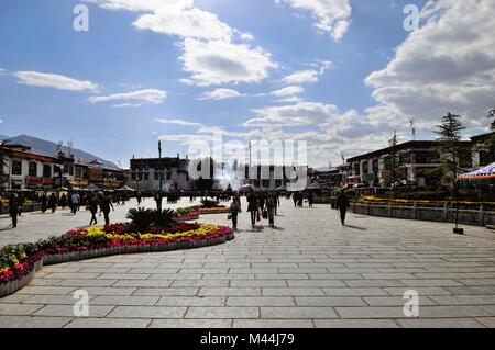 Barkor Market Square Jokhang Temple  Lhasa Tibet Stock Photo