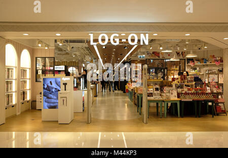 HONG KONG - FEBRUARY 4, 2018: Log-On store in Hong Kong. Log-On is a lifestyle store based in Hong Kong. Stock Photo