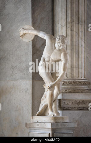 A replica of Greek sculpture The Discobolus of Myron (The Discus ...