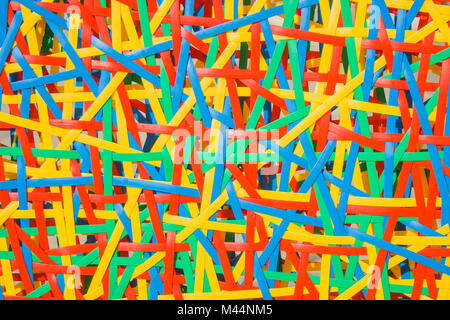 Close up abstract image or texture of colorful plastic weave. Stock Photo