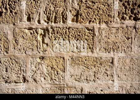 texture - brick wall from light limestone Stock Photo