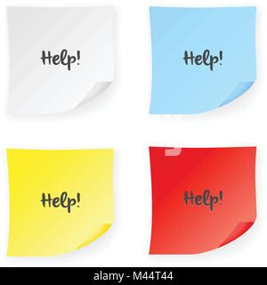 Help Me Yellow Stick Note Paper Vector Isolated Stock Vector Image ...