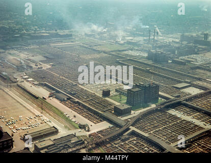 Aerial view of Chicago’s Union Stockyards, ca. 1957. Stock Photo