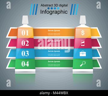 Toothpaste, cream tube - business infographic. Stock Vector