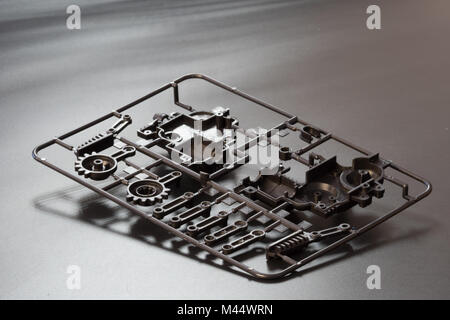 Industrial injection molding press  the manufacture of plastic parts Stock Photo