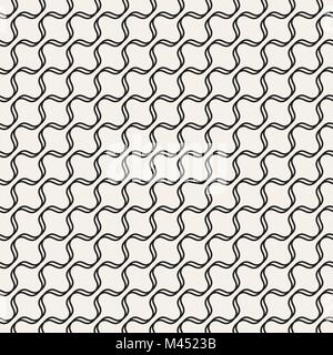 Monochrome wavy lines design. Vector geometric seamless pattern Stock Vector
