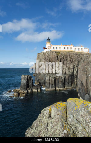 Neist Point Lighthouse near Glendale, Isle of Skye, Scotland. Neist Point is the most westerly point on the Isle of Skye. Stock Photo