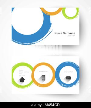 modern business card design with grunge circles Stock Vector