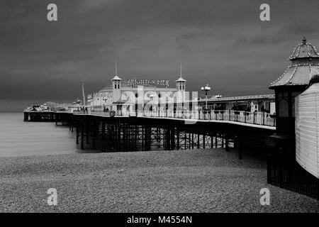 Dramatic skies over the Brighton Palace Pier, Brighton & Hove, East Sussex, England, UK Stock Photo