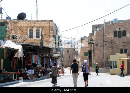 HEBRON, ISRAEL - AUGUST 04, 2010: Horizontal picture of old market in the streets of Hebron, Israel Stock Photo