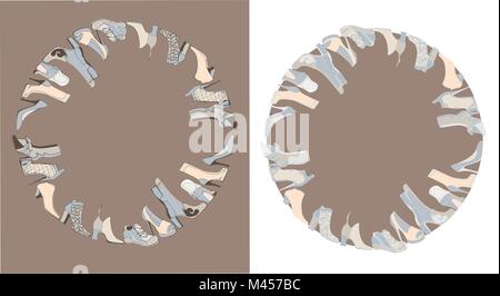 Creative conceptual vector. Womans shoes drawing illustration. Stock Vector