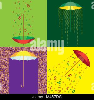 Creative conceptual vector. Umbrella set. Stock Vector