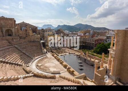 The Roman Theatre of Cartagena, Spain. Stock Photo