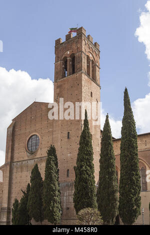 Siena, church San Domenica, brick basilica, Italy Stock Photo