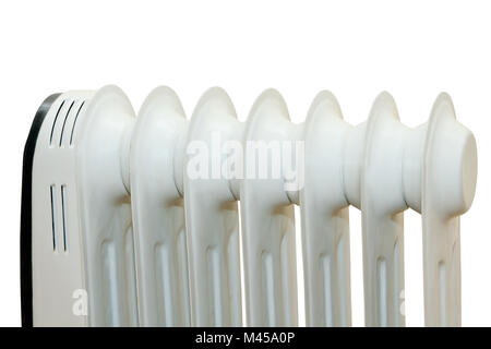 Oil electric radiator heater isolaited over white Stock Photo