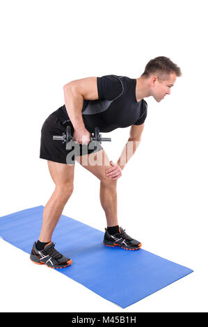 Standing Triceps Extension Dumbbell Workout Stock Photo