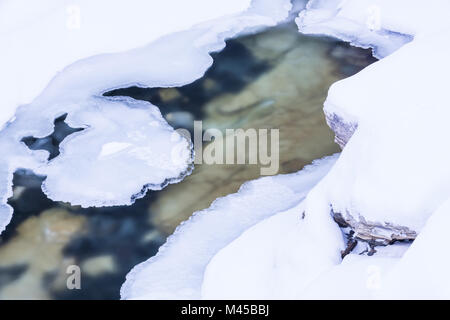 frozen brook, Abisko National park, Lapland, Sweden Stock Photo