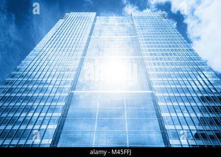 Sun reflecting in modern business skyscraper, high-rise building, Stock Photo