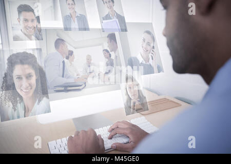 Composite image of business people having a meeting Stock Photo