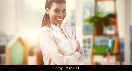 Composite image of smiling crestive business woman Stock Photo