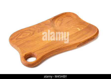 Wood serving board on white Stock Photo