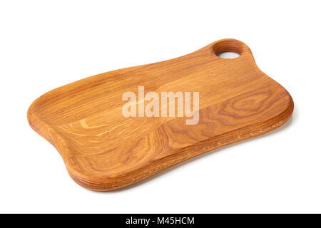 Wood serving board on white Stock Photo