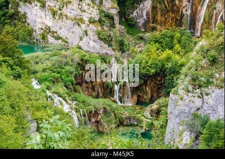 Waterfalls in Plitvice Lakes National Park, Croatia Stock Photo