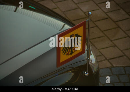 Wolmirstedt, Germany - February 14,2018: The coat of arms on the official vehicle of Franz-Walter Steinmeier, President of the Federal Republic of Ger Stock Photo