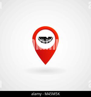 Red Location Icon for Greengrocer, Vector, Illustration, Eps File Stock Vector