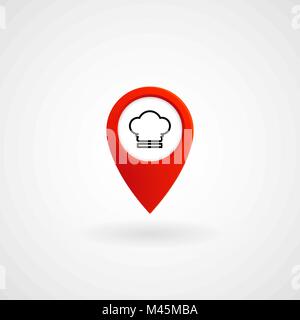 Red Location Icon for Restaurant, Vector, Illustration, Eps File Stock Vector