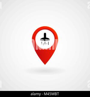 Red Location Icon for Shower, Vector, Illustration, Eps File Stock Vector