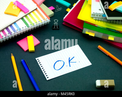 Somebody Left the Message on Your Working Desk; OK Stock Photo