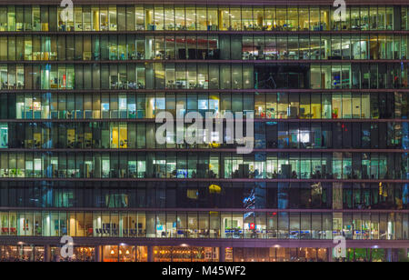 LONDON, GREAT BRITAIN - SEPTEMBER 17, 2017: The offices on the riverside at night. Stock Photo