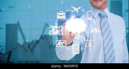 Composite image of businessman in shirt pointing with his finger Stock Photo