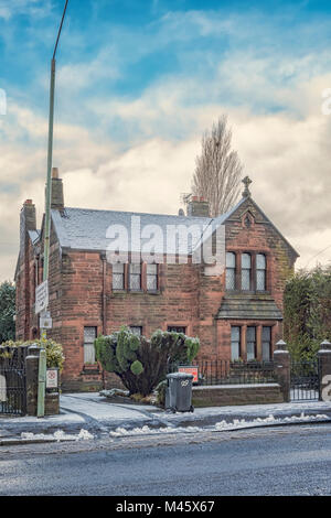 A red sandstone building known as the chapel house at the bottom end of kilbowie road in Clydebank. Stock Photo